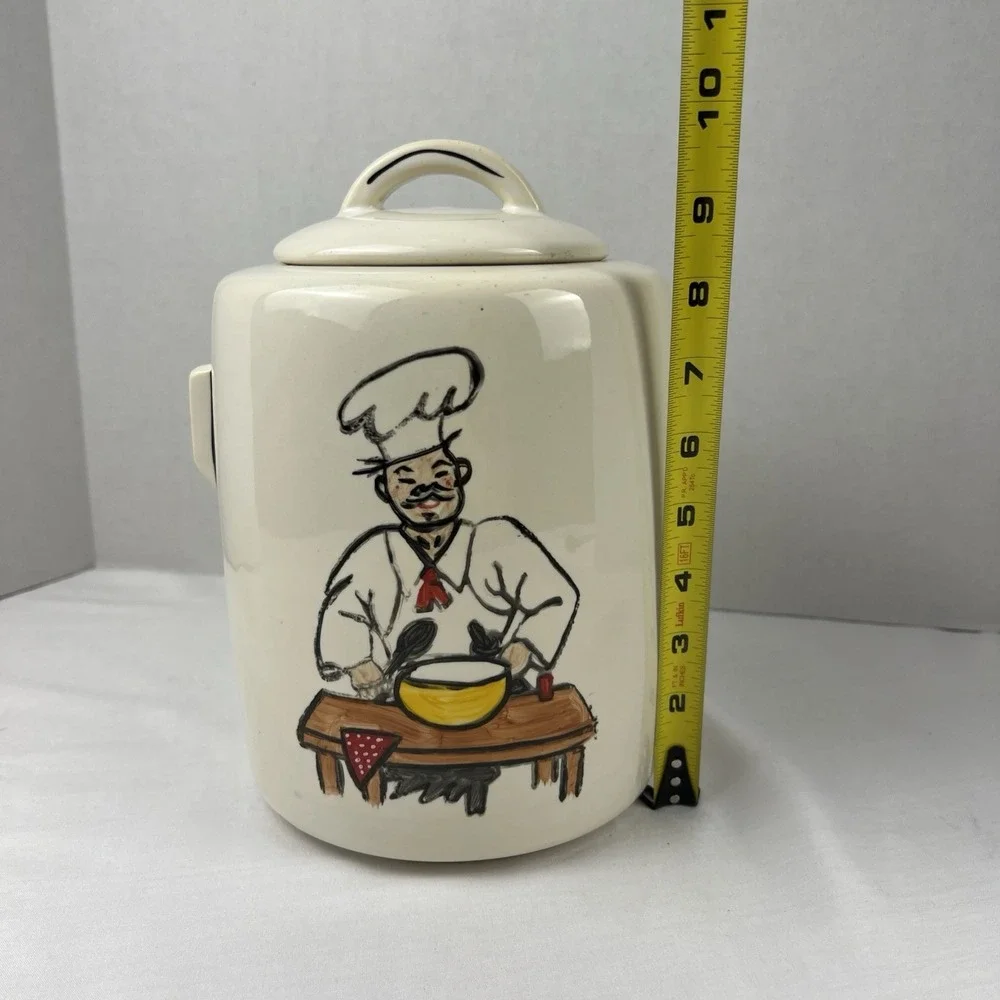 VTG 1960 McCoy Happy Baker Chef Cookie Jar Mid Century Charm Handpainted Ceramic
